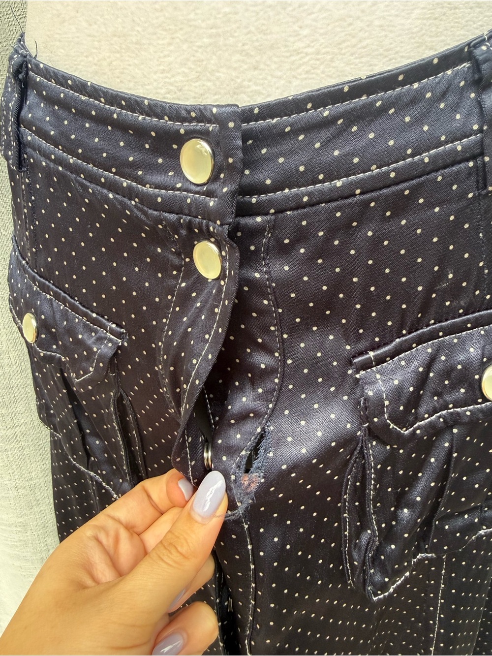 Ganni navy blue white polka dots skirts - Picture 6 of 11